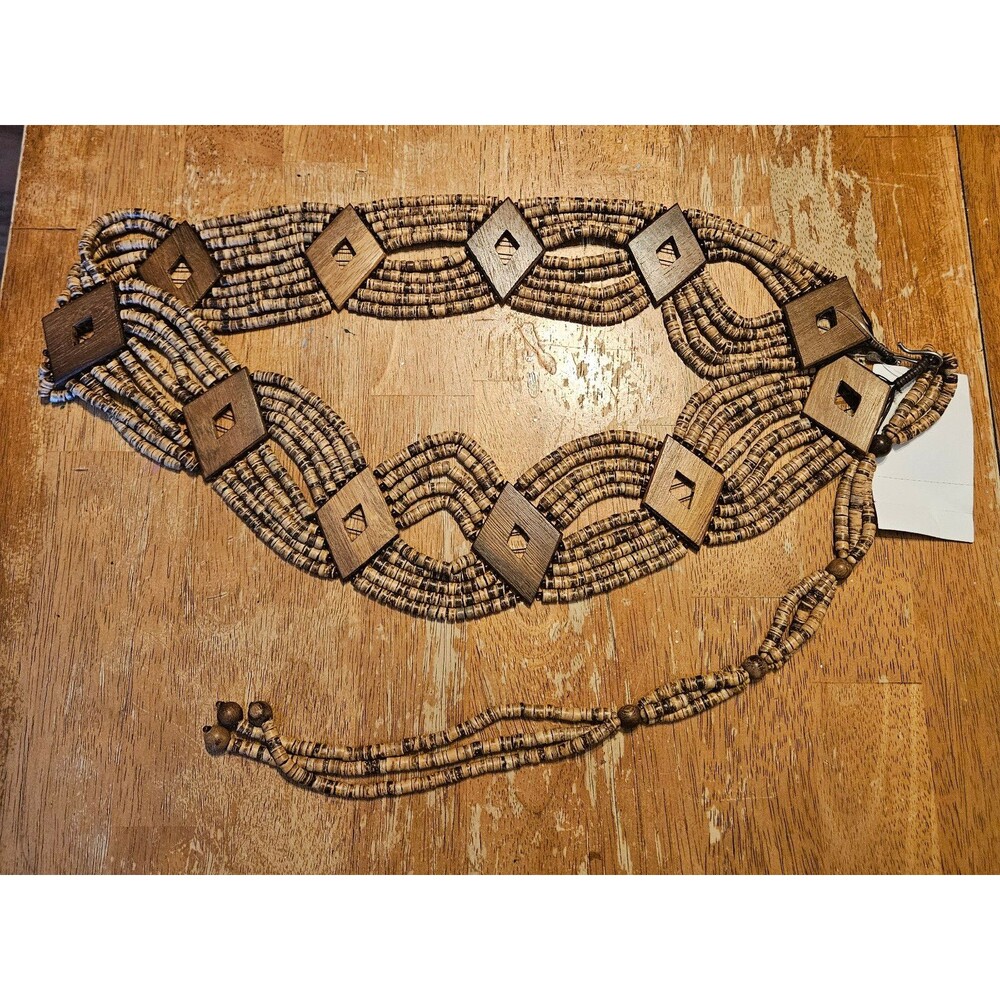 Vintage Bohemian Beaded Belt Accessory Small/Medium Nordstrom Unique Brown